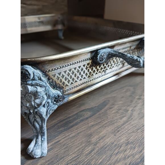 Vintage Silver Plate Footed Casserole Dish Stand - Picture 4 of 5